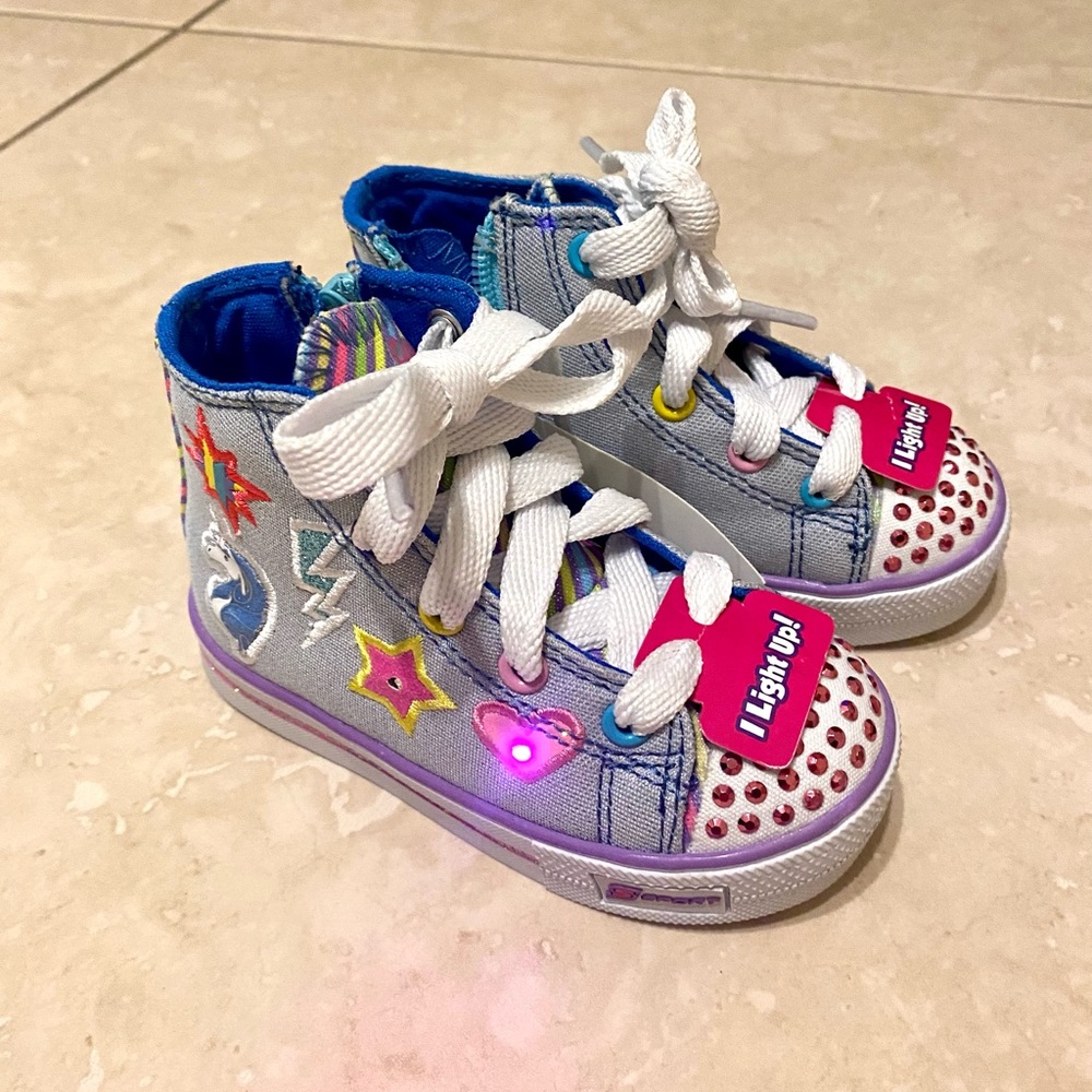 Sketcher Crystal Stars Light Up High Top Sneakers - NWT